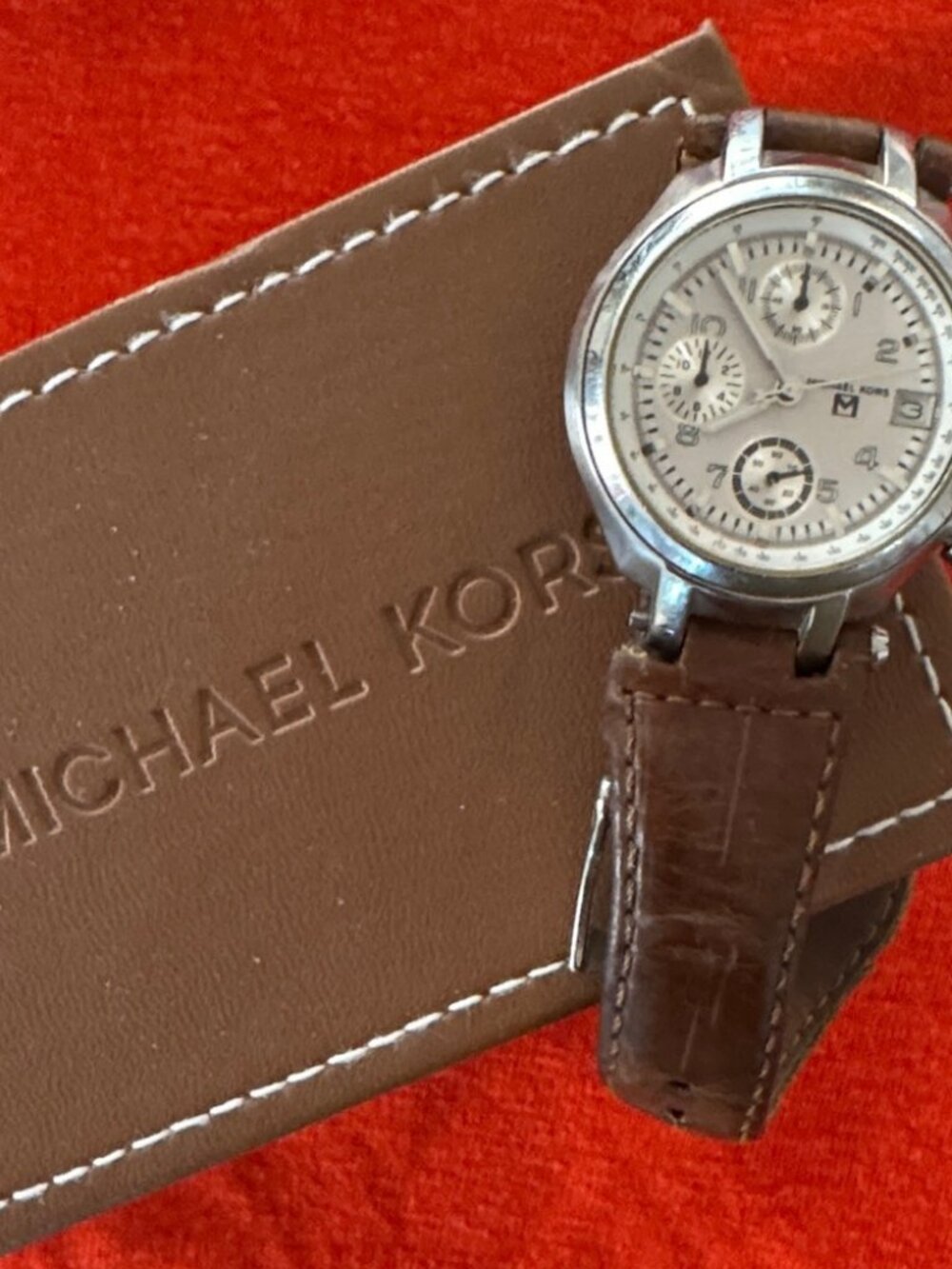 Michael Kors Silver and Brown Women's Watch